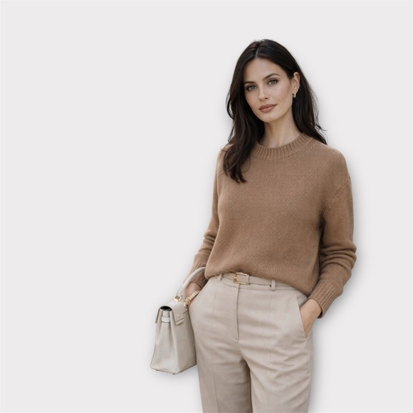 VINCE Rich Tan Knit Sweater